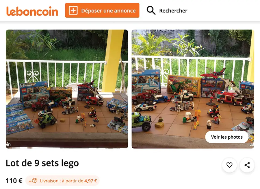 Un ensemble de LEGO très bon marché sur le site du Bon Coin